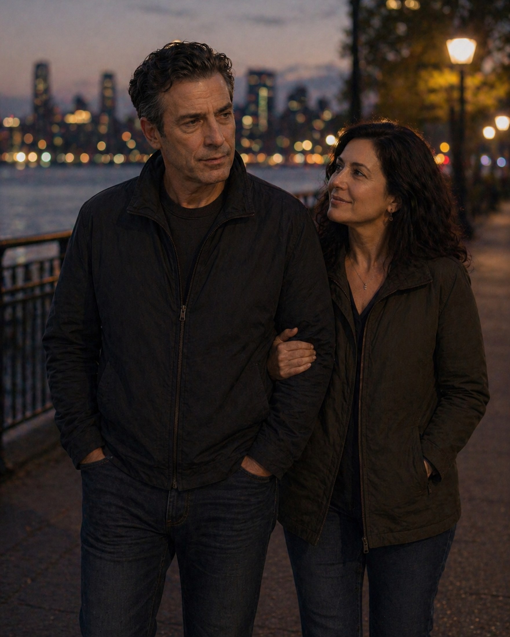 Tony Iavorone walking with his wife by the waterfront